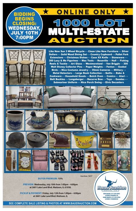 View Listing. View Full Photo Gallery. Public Auction St. Paris Auction House 9790 W. U.S. Rt 36 (East edge of town) St. Paris, Ohio 43072 Saturday May 25, 2024 9:00 A.M. Coins Will Sell @ 9 A.M. 15-Proof Sets, Japanese Paper Money, Silver Dimes, Buffalo Nickels, Ike Dollars, Susan B. Dollars, Pennies, Quarters, Indian Head Pennies, Tax.. 