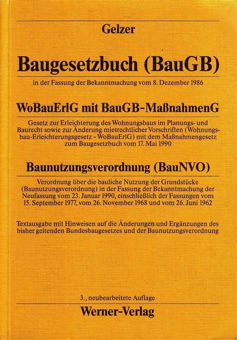 Baugesetzbuch mit baunvo. - Bibliographisches handbuch über die theoretische und praktische literatur für hebräische sprachkunde.