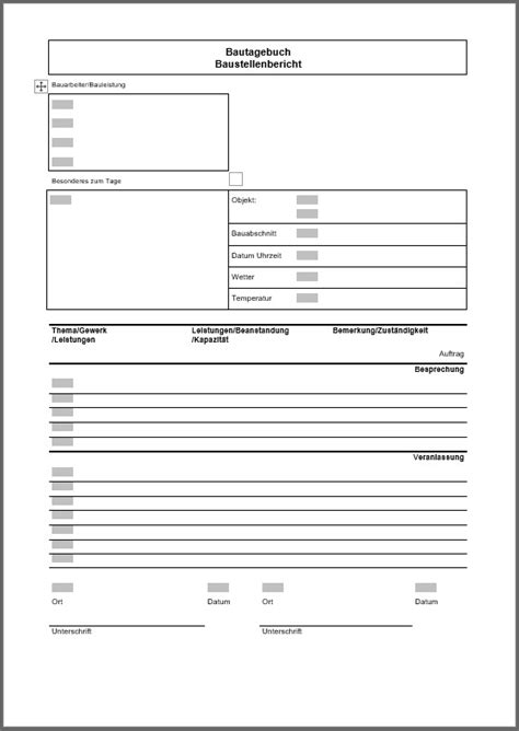 Bautagebuch drucken [DATAflor]