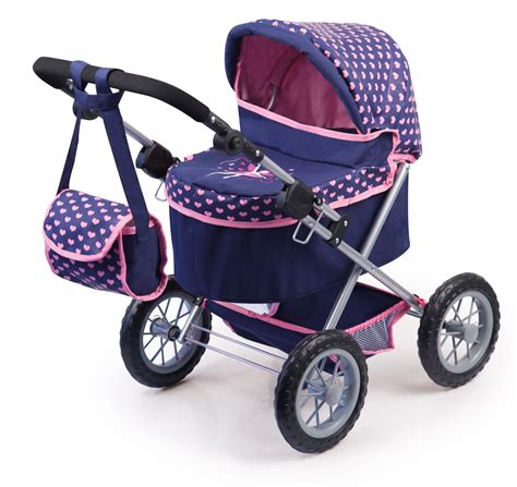 Free w/ $0 purchase. product details. Your kiddo will love making playtime feel more realistic and fun with this Bayer City Baby Doll Pram Stroller. PRODUCT FEATURES. Easily folds for transport or storage. Adjustable handle. Pivoted front wheels. Converts into push chair. Fits 18" dolls.. 