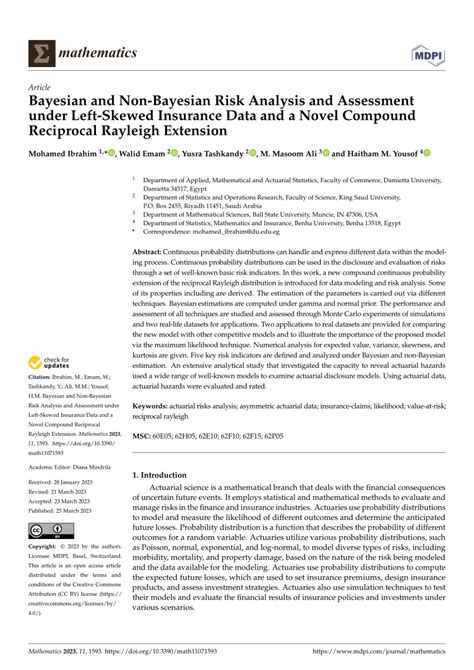 Bayesian and Non-Bayesian Risk Analysis and Assessment under …