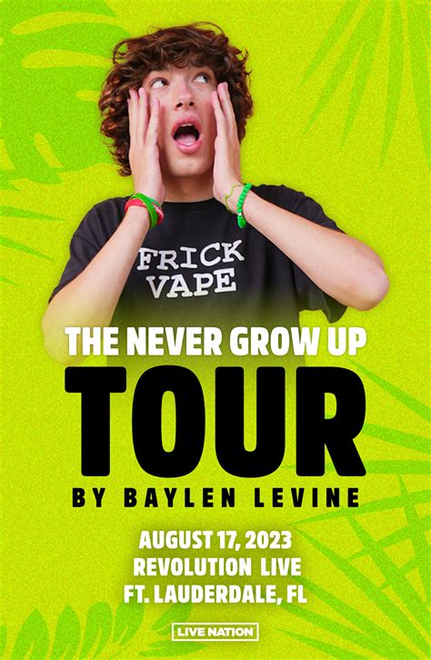 Jul 25, 2023 · Baylen Levine's Never Grow Up Tour!Instagram- KenGnz . 