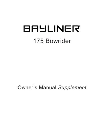 Bayliner 175 bowrider owners manual supplement. - Sylvania 6637lct lcd tv service manual.