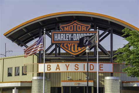 Bayside harley davidson. With over 36,000 square feet of showroom, Bayside Harley-Davidson® has a huge inventory of new and pre-owned motorcycles, one of the largest on the East Coast! Let our fit specialists and friendly staff assist you with all your Harley-Davidson® product needs. Our facility is located at 2211 Frederick Blvd. in Portsmouth, VA. 
