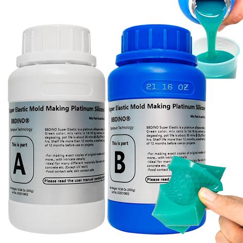 Bbdino. BBDINO Silicone Mold Making Kit, Liquid Silicone for Mold Making 30A N.W. 42 Oz, Platinum Mold Making Silicone Rubber, 1:1 by Volume, Ideal for Casting ... 