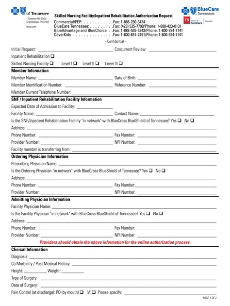 Bcbs Prior Authorization Form Tennessee Form Resume Examples 