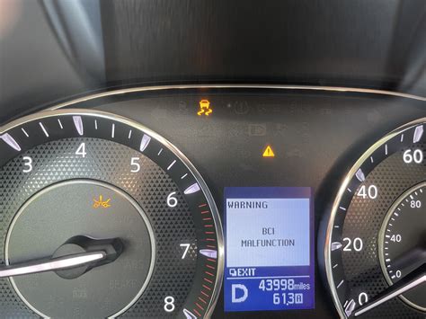 Bci malfunction infiniti. "The Back-up Collision Intervention System (BCI), if so equipped, uses radar sensors near the rear bumper to help alert the driver to approaching vehicles an... 