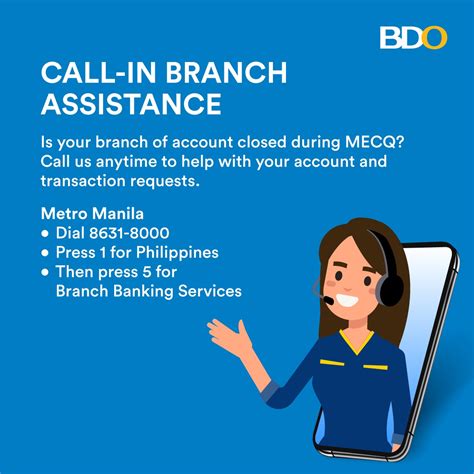 Bdo customer service usa. For concerns, please visit any BDO branch nearest you, or contact us thru our 24x7 hotline (+632) 86318-000 or email us via callcenter@bdo.com.ph. Deposits are insured by PDIC up to P500,000 per depositor. 