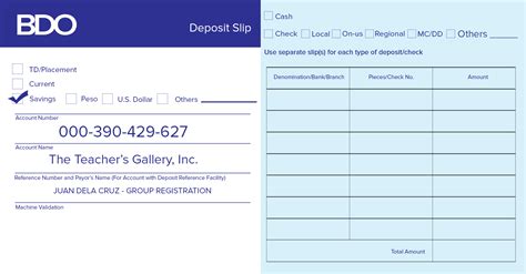 Bdo deposit slip sample 2025.  This guide will help you with the process a...