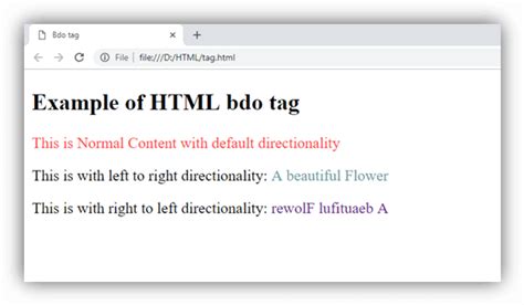 Bdo tag in html.  Ideal for embedding languages like Arabic or Hebrew within ...