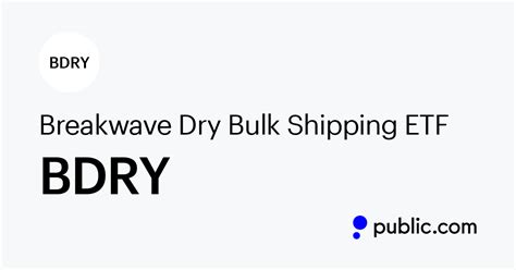 Get the latest Breakwave Dry Bulk Shipping ETF (BDRY) real-time quote, historical performance, charts, and other financial information to help you make more .... 