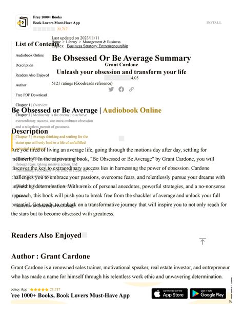 Be Obsessed or Be Average Summary