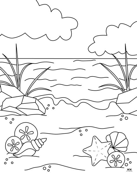 Beach Coloring Pages For Preschoo