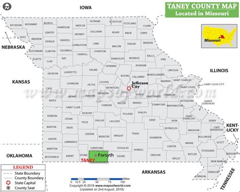 The source of the data for this tool is the BLM; if that source data contains Taney County, Missouri quarter quarter section information (also called aliquot parts) for the area you are searching, that detail will be shown in the information panel above the map when you click a spot on the map (it will list something like SW 1/4 of the NE 1/4 ....