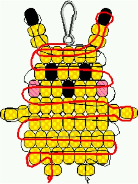 diagram as a guide, string all the beads needed for the part on to one cord, lace around the final bead or beads as shown and string back through the same beads. (Some patterns might show variations of this method). Step Five - Complete Your Bead Pet! Once you are done lacing, tie a knot around the last bead you have placed. Cord Lengths for .... 