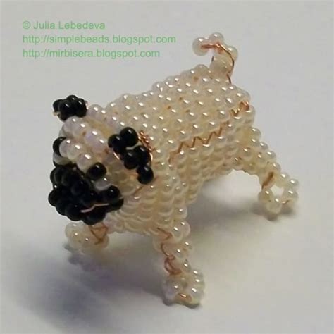 Beaded 3D pug. Free detailed tutorial. Free beading tutorials by