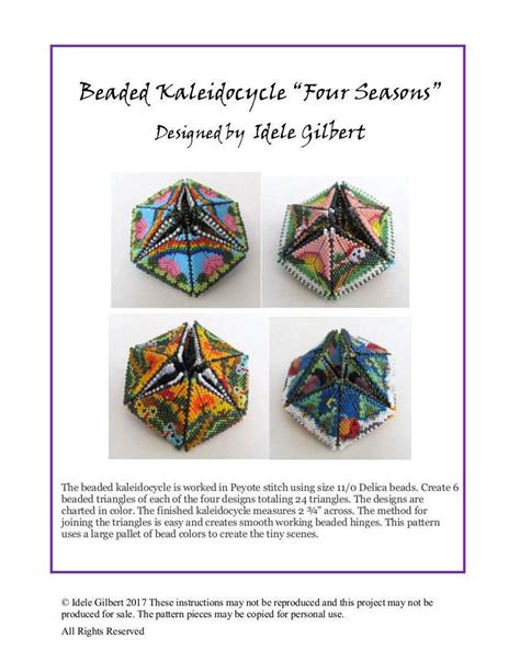 Beaded kaleidocycle patterns.  There is no word chart.  The finished kaleid...