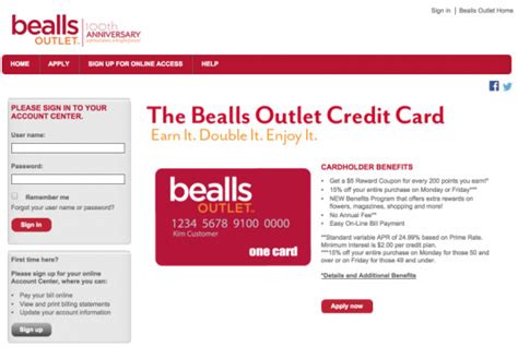 Bealls outlet merchandise credit balance. Bealls Inc. Credit Card. EARN $5 = $100 spend. Rewards valid for 12 months. 20% Off Birthday Reward! 1. More Details. Rewards Terms & Conditions. 