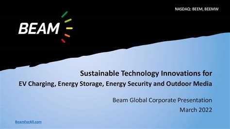 Beam Global Investor Relations Nasdaq $BEEM Beam Global