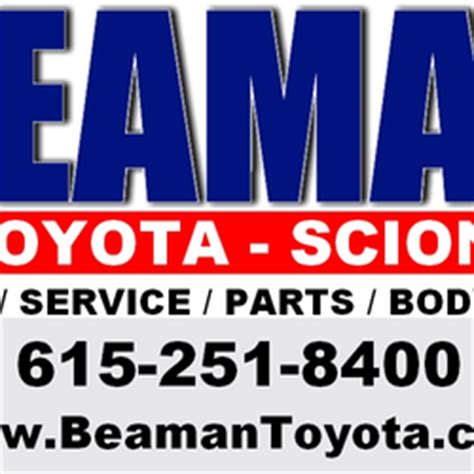 Automotive Express/Maintenance Technician Beaman Toyota - Nashville, TN, 37211 $26.00 Per Hour Flat Rate New State of the Art Dealership with Climate Control & Tool Storage Provided Technician Career Pathway Through Dea... chevron_right. Bilingual Customer Service Representative Beaman Toyota - Nashville, TN, 37211 Beaman Toyota, a Hudson ... . 