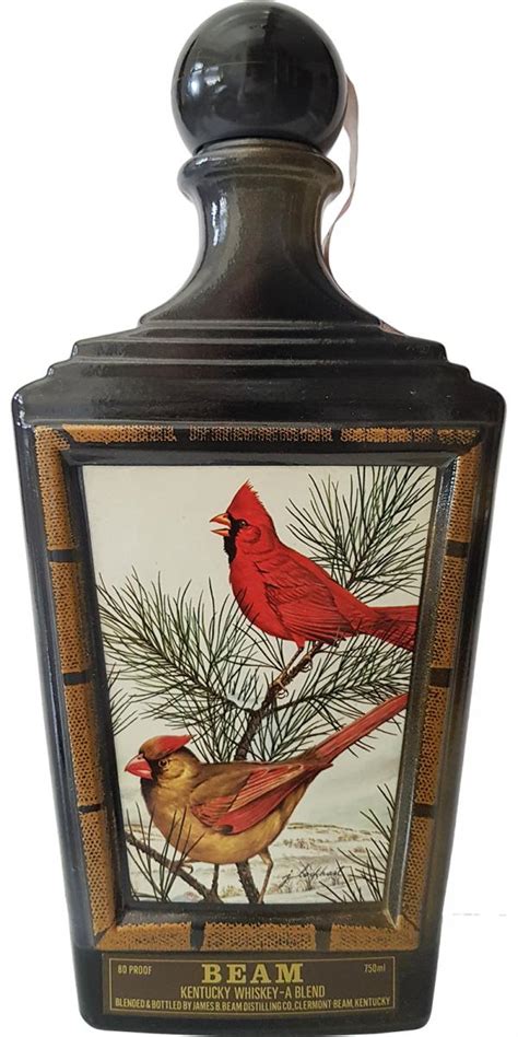 CARDINALS BIRDS COLLECTORS EDITION - VINTAGE EMPTY JIM BEAM WHISKEY DECANTER. $15.00. $12.30 shipping. Vintage Jim Beam Bird Decanter. $11.00. or Best Offer. $13.20 shipping. ... Jim Beam's Choice Vintage Snipe Decanter With James Lockhart Art Birds Empty. $7.99. or Best Offer. $6.51 shipping..