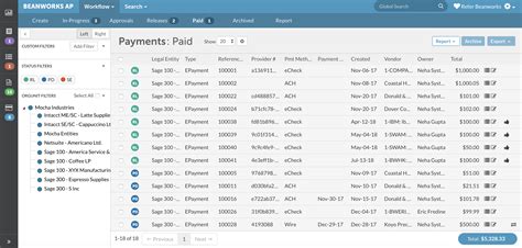 Bean works. About Beanworks. Beanworks is an essential all-in-one cloud-based accounts payable automation solution for the world's accounting teams. Beanworks helps companies transform their AP workflows from end to end and empowers accounting teams to succeed by giving them complete control over their AP processes remotely, from … 
