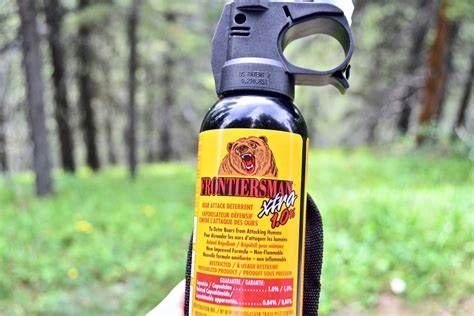 Bear repellent. Deploying an effective spray requires a bit of patience and timing. A good bear spray will propel 25 to 30 feet out from the can. Other options, like SABRE’s Frontiersman spray (pictured above ... 