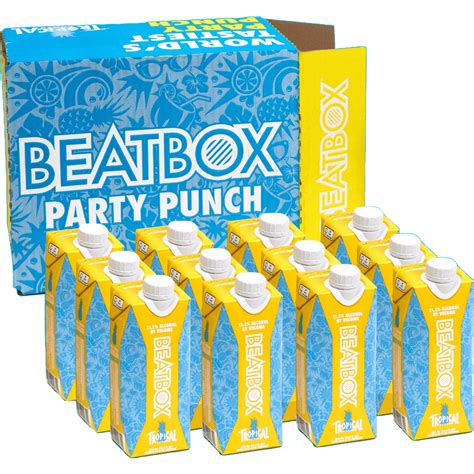 Beatbox alc percent. 11.1% ABV Party Box 6 Pack | Includes 1 of each of our most popular flavors $59.98 + Free Shipping Buy 2x or more 6 Pack Box for $29.99 instead of $32.99 for 1x 6 Pack Box Quantity Add to Cart Free Shipping for 2+ Variety Packs Low Sugar * 100% Resealable Low Carbs * Eco Friendly Non Carbonated Low Calories * Check out more flavors Blue Razzberry 
