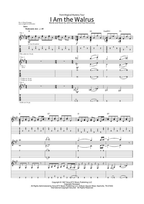 Beatles - I Am The Walrus Chords Ver. 1