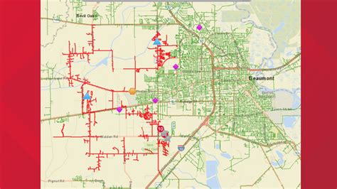 Street Light Outage Reporting. The map di