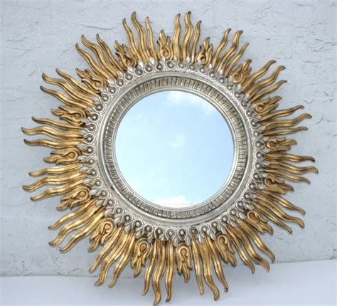 Beautiful 10" Wall Mirror Gilt Gold Sunburst Sun eBay