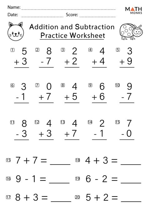 Beautiful 1St Grade Math Addition And Subtraction Worksheets
