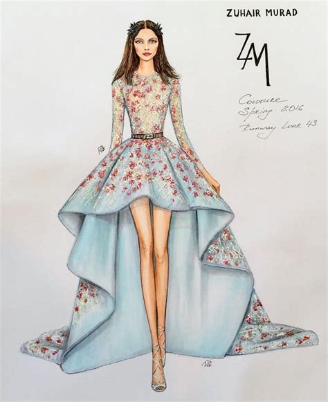 Beautiful Fashion Model Dress Drawing