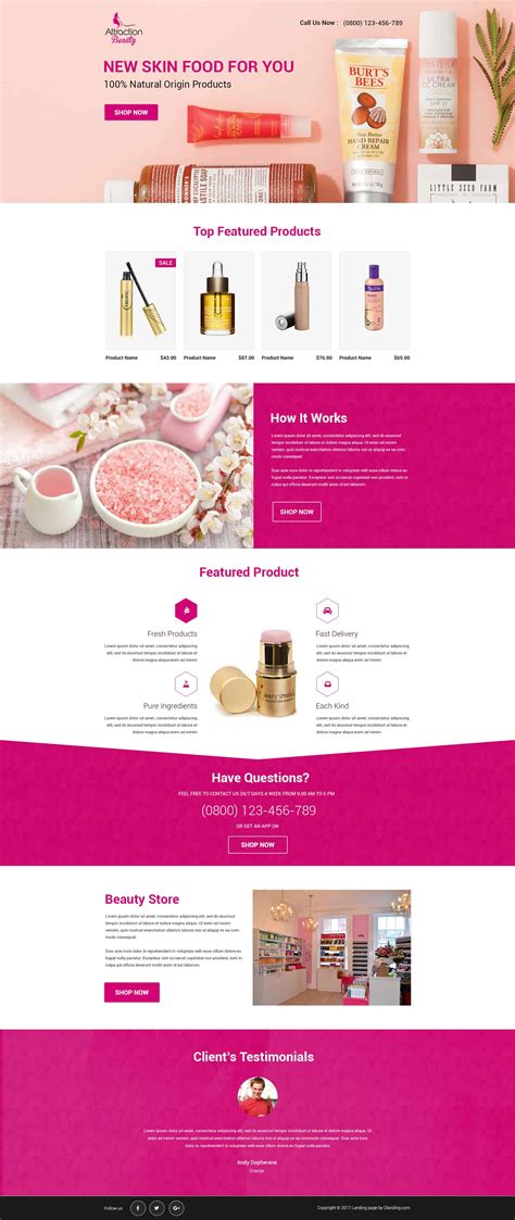 Beauty Product Website Template