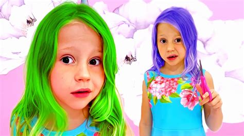 Beauty salon from Nastya and Dad. Makeup for girls - YouTube