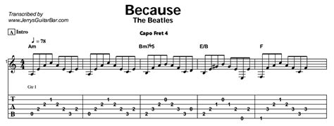 Because Tab by The Beatles Songsterr Tabs with Rhythm