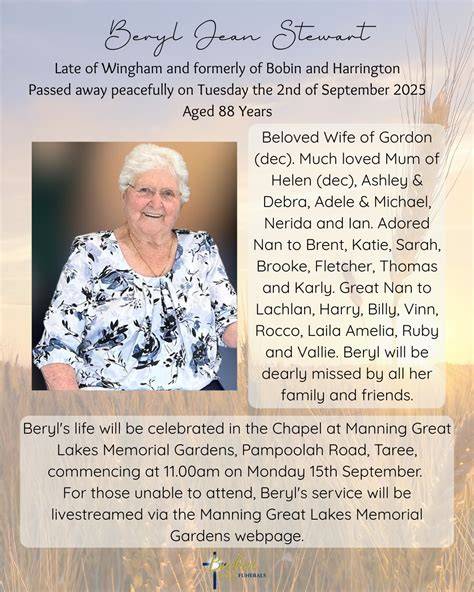 Beckers funeral notices taree.  Click on the Dates Indexed button above for precise ...