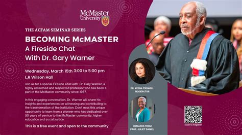 Becoming McMaster – A Fireside Chat with Dr. Gary Warner