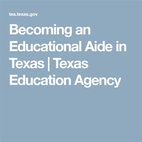 Becoming an Educational Aide in Texas Texas Education …