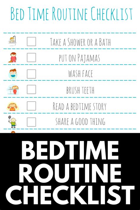 Bed Time Routine Checklist Free Printable MomDot
