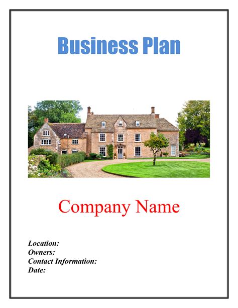 Bed and Breakfast Inn Business Plan