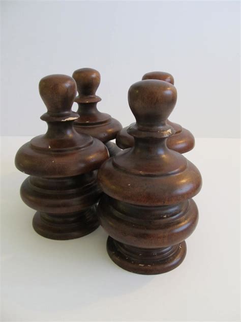 Bed post finials wood. 3/8" Tenon. Each. - 1.25. 1 Pkg. of 12 Pcs. - 13.25. 1 Pkg. of 50 Pcs. - 51.00. 1 Pkg. of 100 Pcs. - 94.95. Wooden finials with tenons give a decorative finished look to your quality wood furniture. Save with our wholesale priced finials made of birch or maple hardwoods. 
