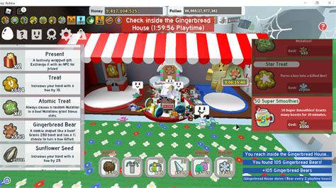 Bee Bear's Catalog was a limited time shop that players could use to purchase various products during Beesmas 2020, 2021 and 2022. It can be accessed through a side tab on the right side of the screen. Its description is: "Winter event shop! Purchase items for Gingerbread Bears and Snowflakes.... 