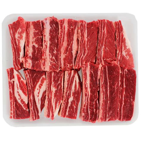 Beef plate short ribs. Nutrition Facts. Beef. Dairy-Free. Paleo-Friendly. Sugar-Conscious. Keto-Friendly. Prices and availability are subject to change without notice. Offers are specific to store listed above and limited to in-store. Promotions, discounts, and offers available in stores may not be available for online orders. 