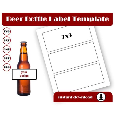 Beer Bottle Label Template - Etsy