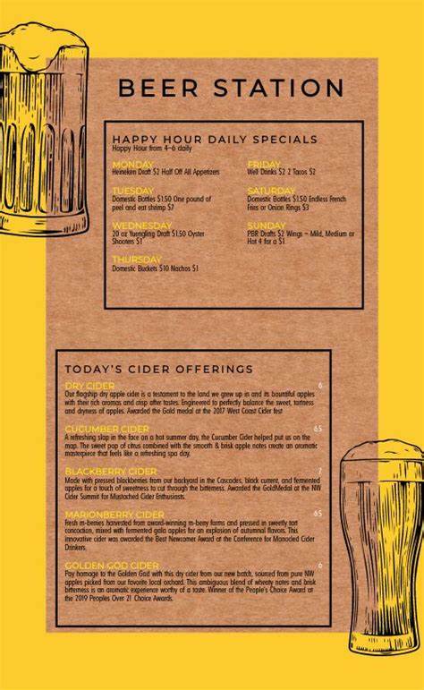 Beer Menu Example Design Template by MustHaveMenus