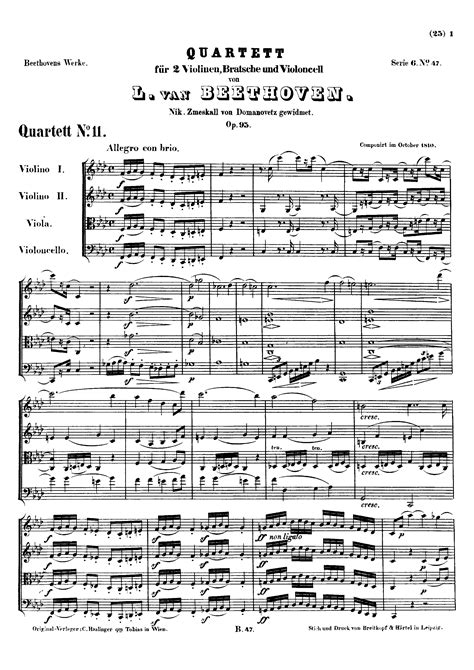 Beethoven string quartet 11