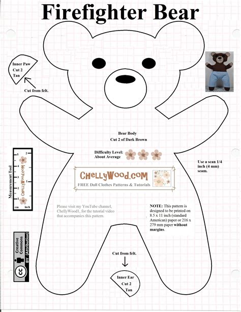 Beginner Printable Teddy Bear Pattern
