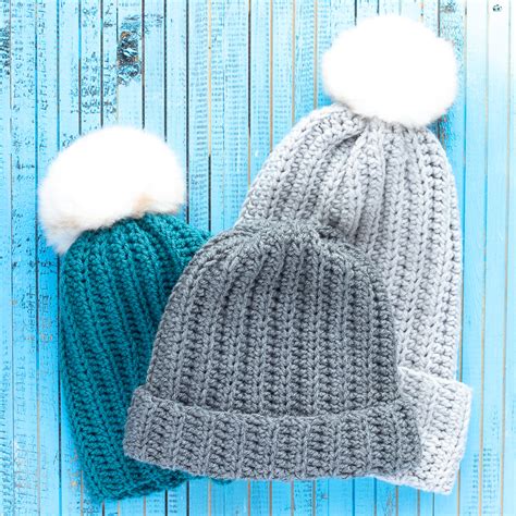 Beginner Ribbed Hat Free Crochet Pattern and Video Tutorial You