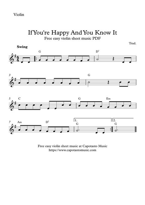 Beginner violin songs. Impress score: 4/10. 2. Happy Birthday To You. Happy Birthday is not just a great song to learn because it is easy, it’s one of the most useful pieces of piano music! Get everyone to sing along when it is someone’s birthday. Difficulty score: 2/10. Impress score: 4/10. 3. If You’re Happy and You Know It. 
